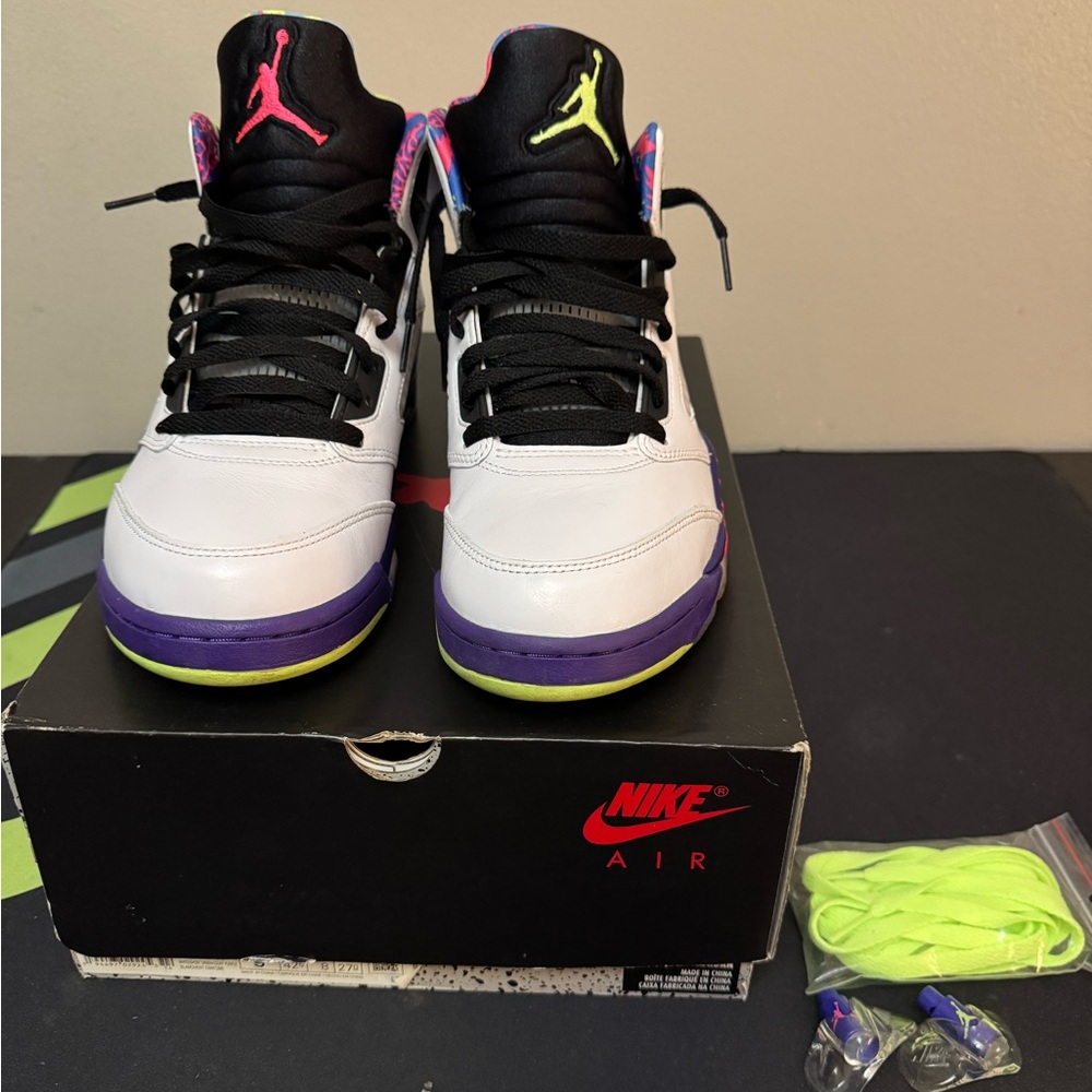 Nike Air Jordan Retro 5 Alternate Belair White Black Size 9